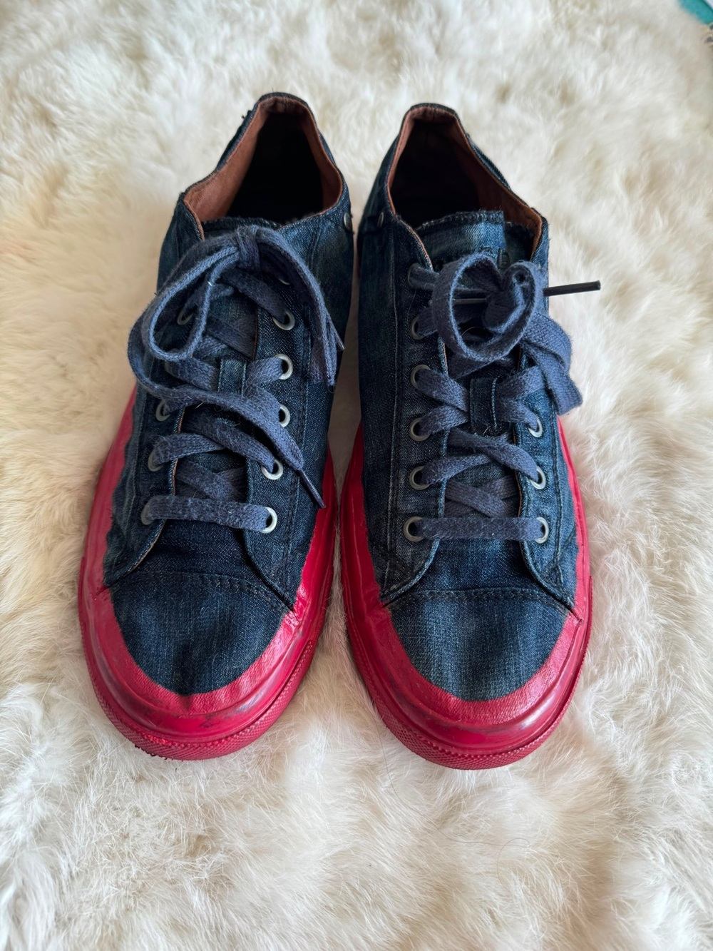 Diesel Denim and Rust Low-Top Sneakers